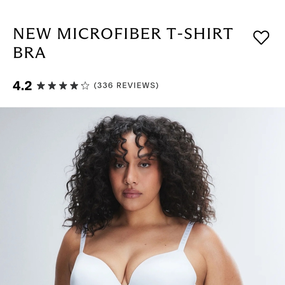 Savage X Fenty White Microfiber T-Shirt Bra Size 40C